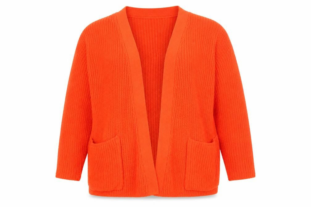 JD Williams Women's Orange Open Front Cardigan, Size 14, Casual Knit