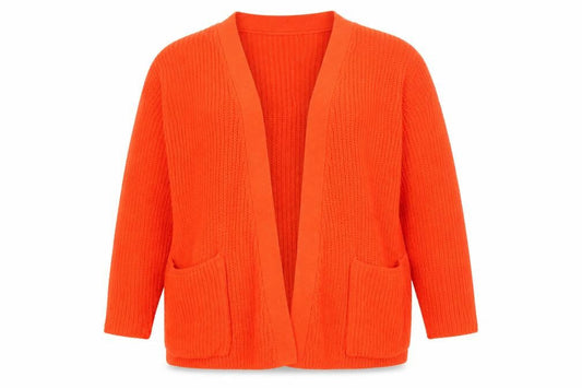 JD Williams Women's Orange Open Front Cardigan, Size 14, Casual Knit