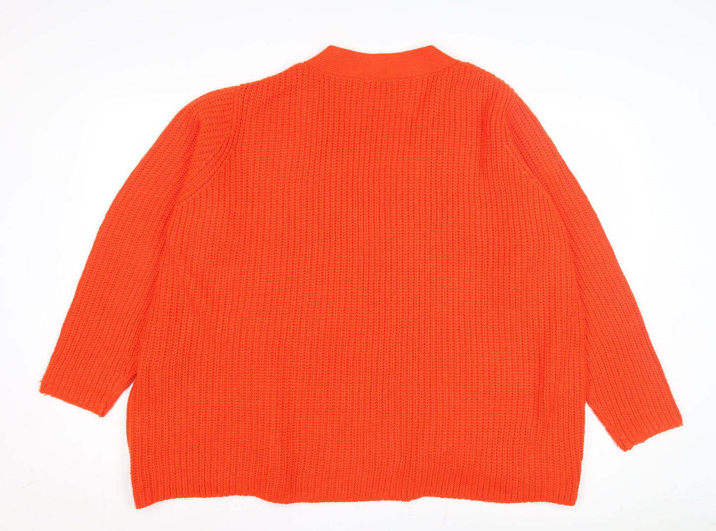 JD Williams Women's Orange Open Front Cardigan, Size 14, Casual Knit