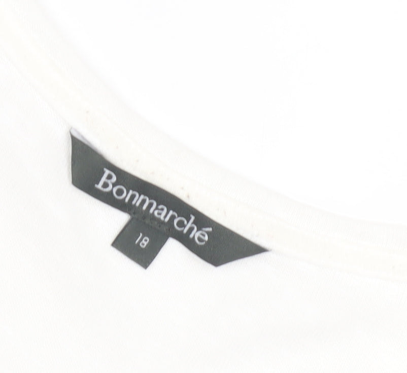 Bonmarché Women's White Animal Print T-Shirt Size 18