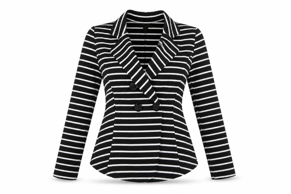 Poetry Women's Black Stripe Blazer, Size S
