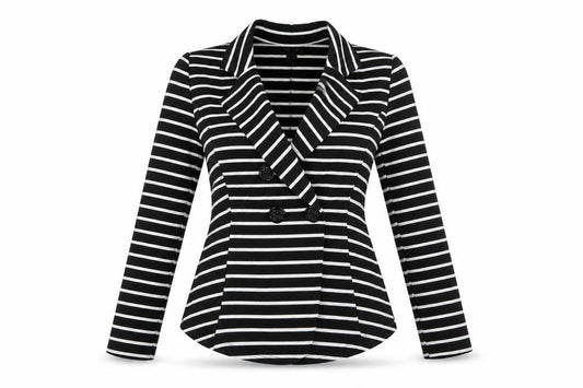 Poetry Women's Black Stripe Blazer, Size S