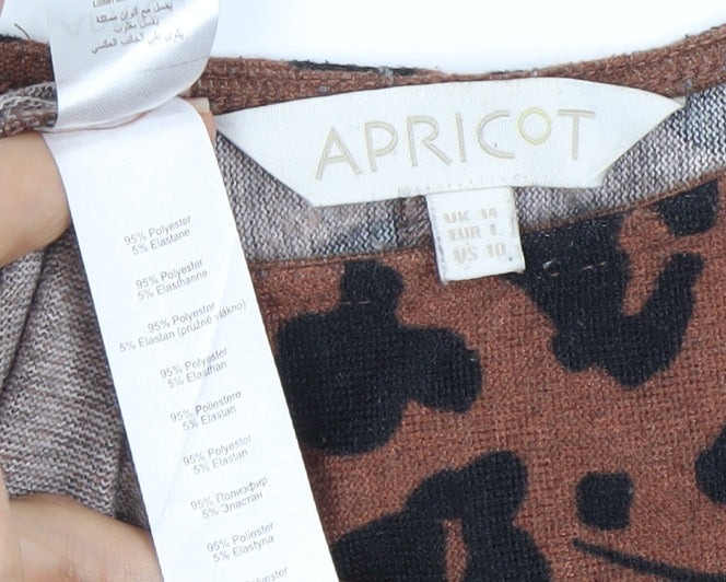 Apricot Women's Brown Animal Print Dress Size 18