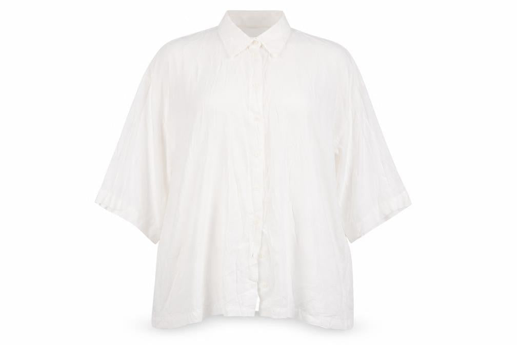 Zara Women's White Modal Blend Collared Blouse Size 4