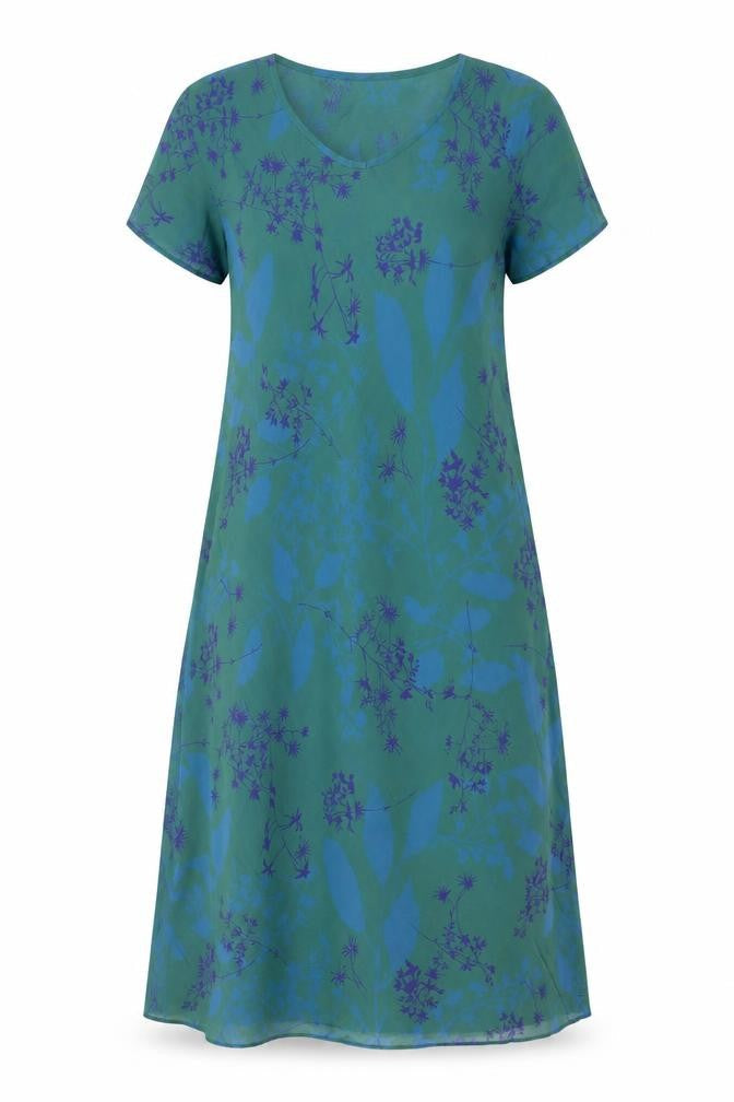 Marks & Spencer Women's Green Floral Dress, Size 12