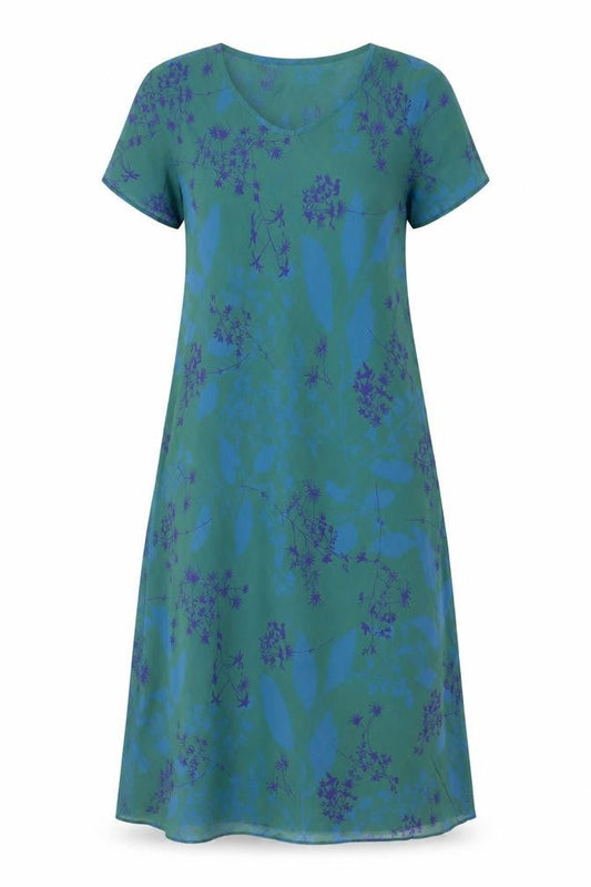 Marks & Spencer Women's Green Floral Dress, Size 12