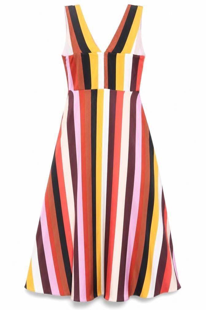 depeche Women's Multicoloured Sleeveless Asymmetric Dress