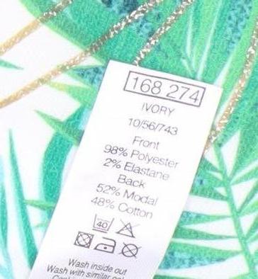 M&Co Women's Ivory Floral Cap Sleeve T-Shirt Size 12