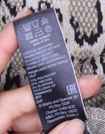Marks & Spencer Women's Brown Animal Print Dress Size 8