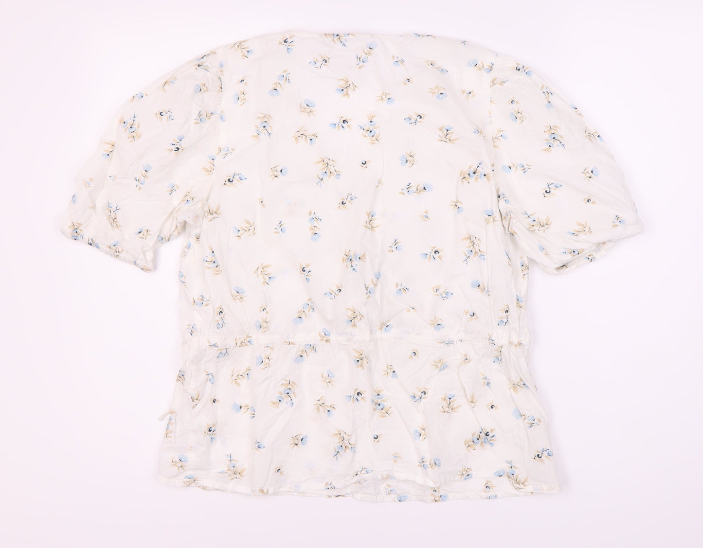 Kaffe Women's White Floral Wrap Blouse Size 10