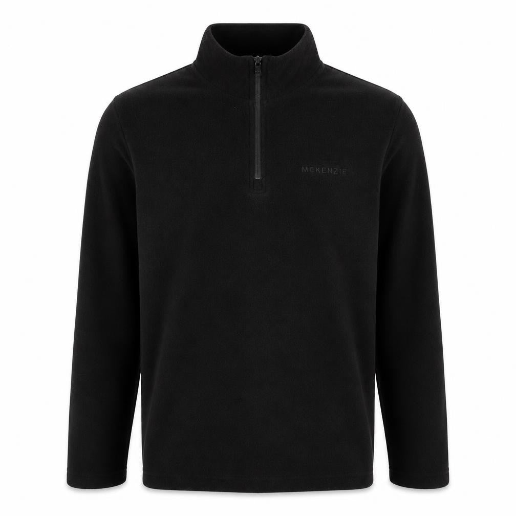 MCKENZIE Men's Black Fleece 1/4 Zip Sweatshirt - S