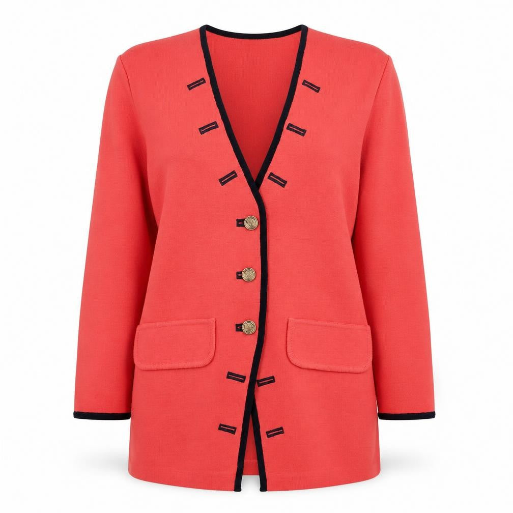 Jacques Vert Women's Red Mid-Length Suit Jacket