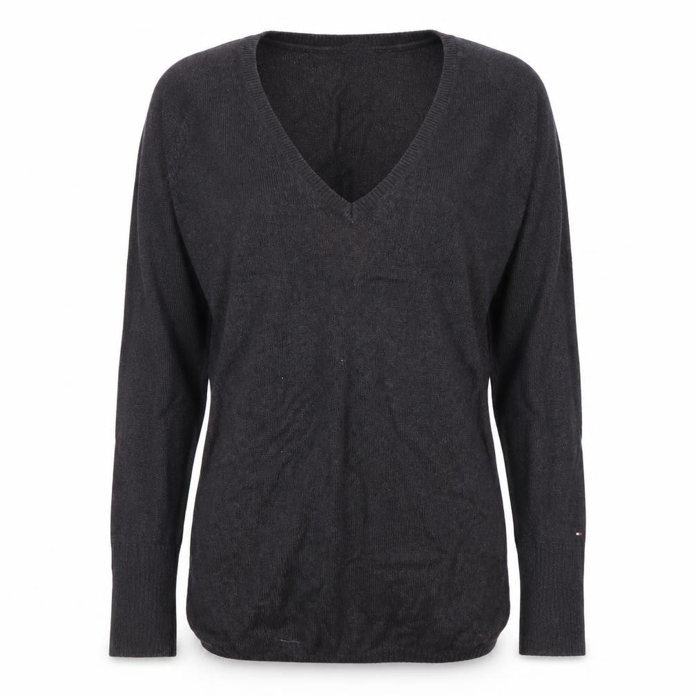 Tommy Hilfiger Women's Black V-Neck Pullover Jumper