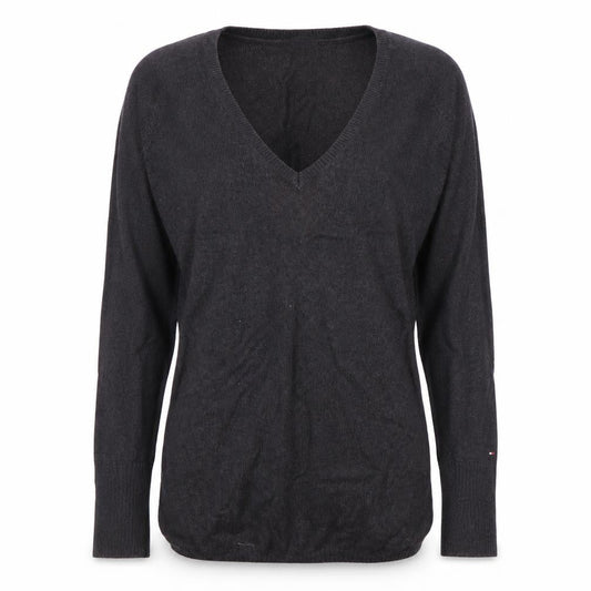 Tommy Hilfiger Women's Black V-Neck Pullover Jumper
