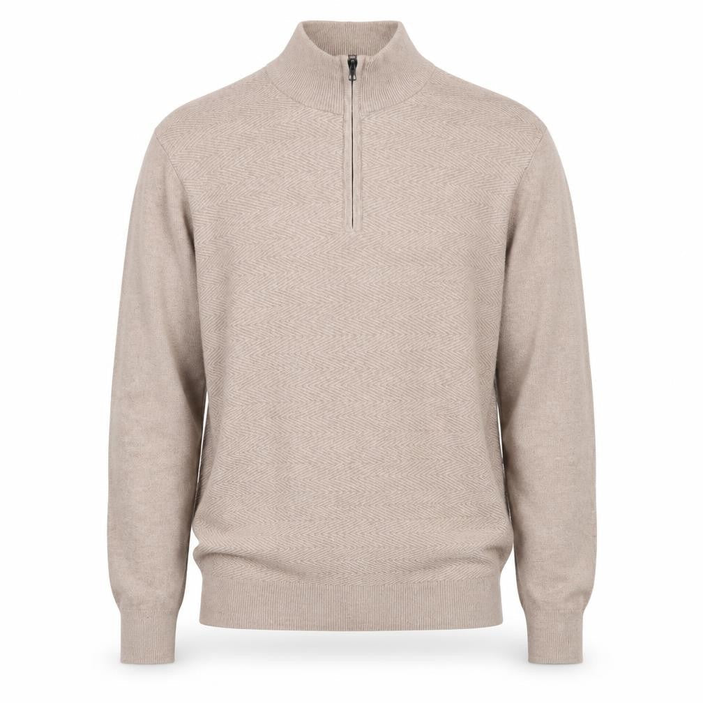 Jasper Conran Men's Beige Full Zip Wool Jumper L