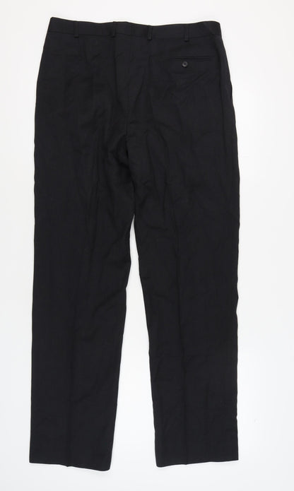 Marks & Spencer Men's Black Wool Dress Pants 36 Regular