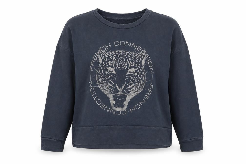 French Connection Women's Black XL Pullover Sweatshirt