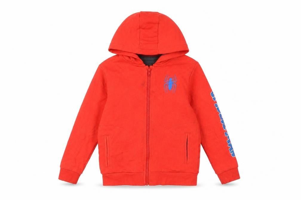 Marks & Spencer Boys Red Superhero Full Zip Hoodie 8 Years