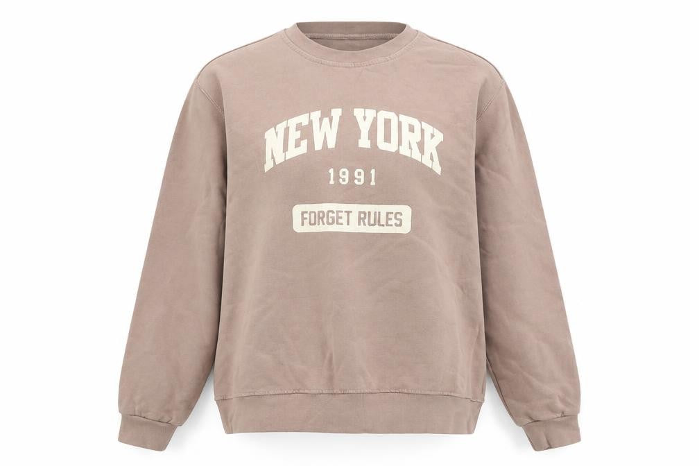 Pull&Bear Unisex Adults Brown S Logo Sweatshirt