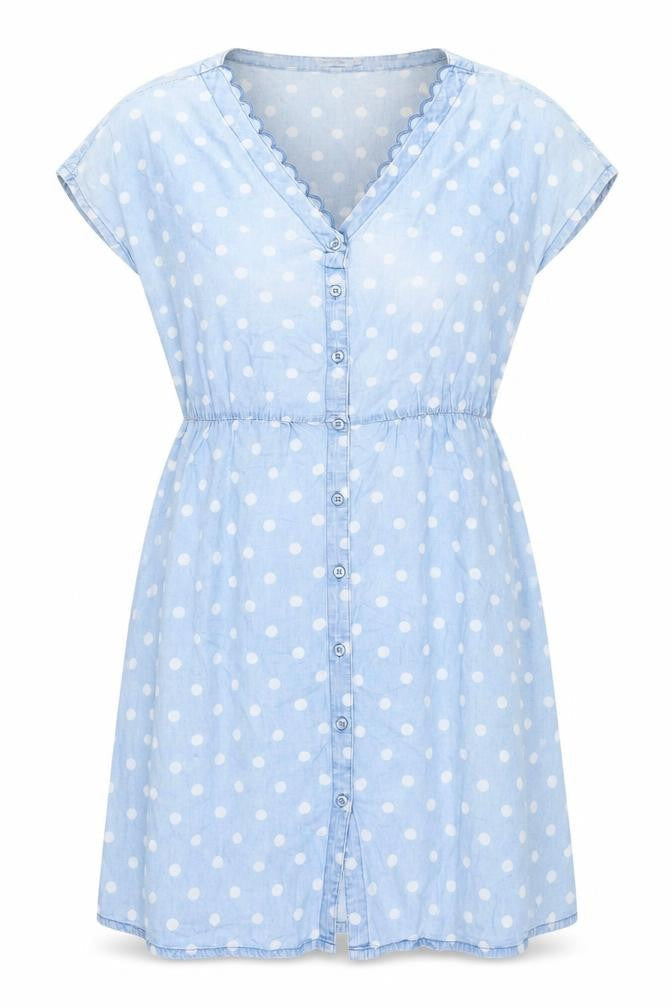 Cath Kidston Women's Blue Polka Dot Dress Size 12