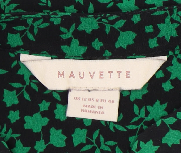 Mauvette Women's Green Floral Knee Length Dress