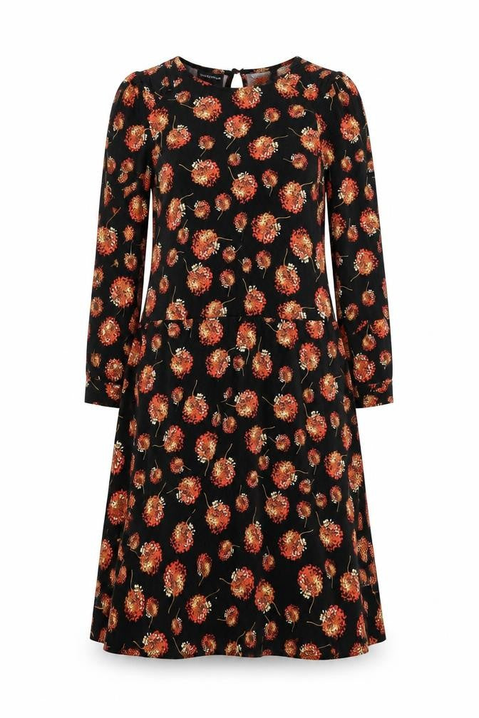 Warehouse Women's Black Floral Long Sleeve Dress Size 10
