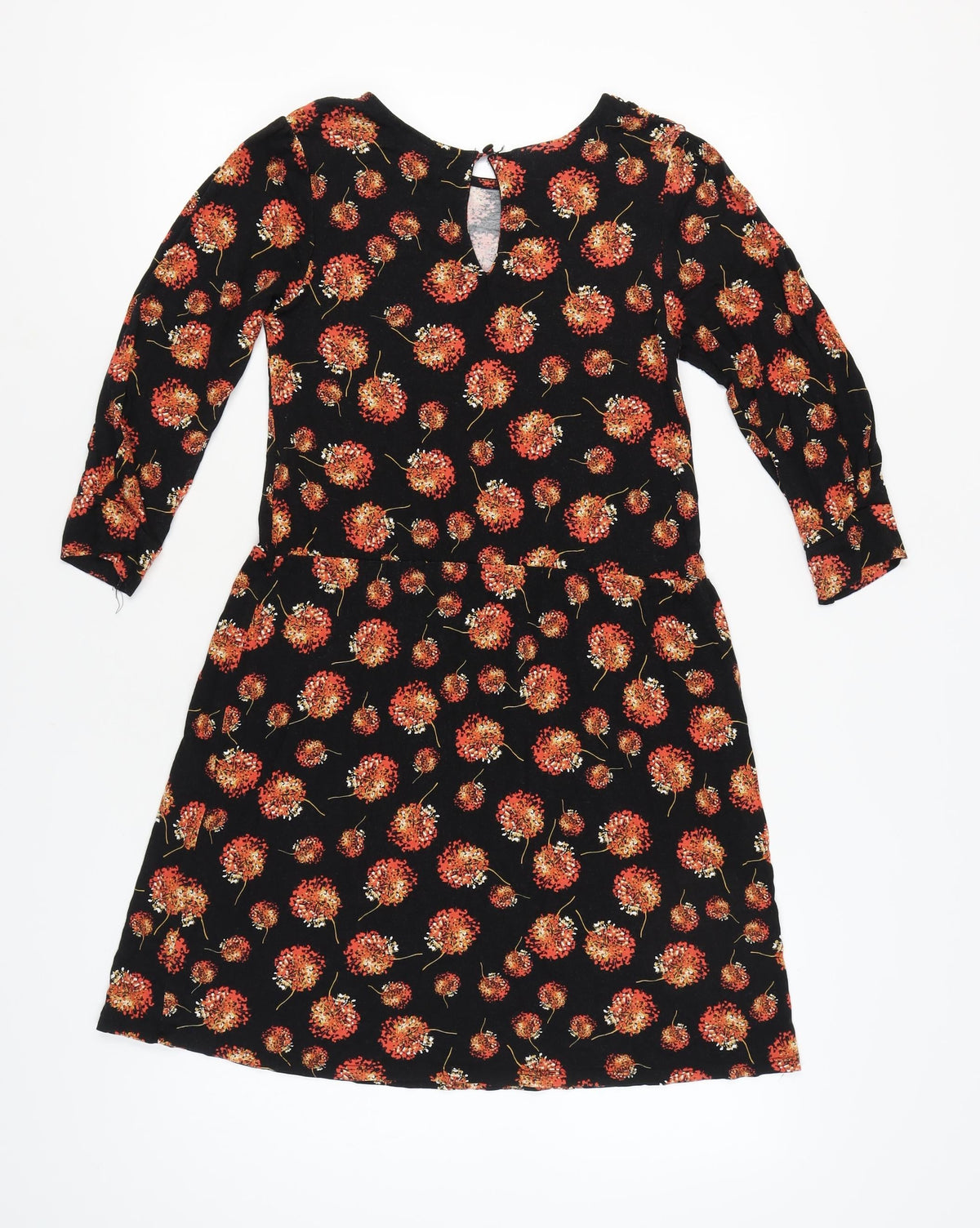 Warehouse Women's Black Floral Long Sleeve Dress Size 10
