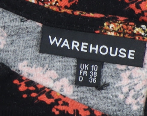 Warehouse Women's Black Floral Long Sleeve Dress Size 10