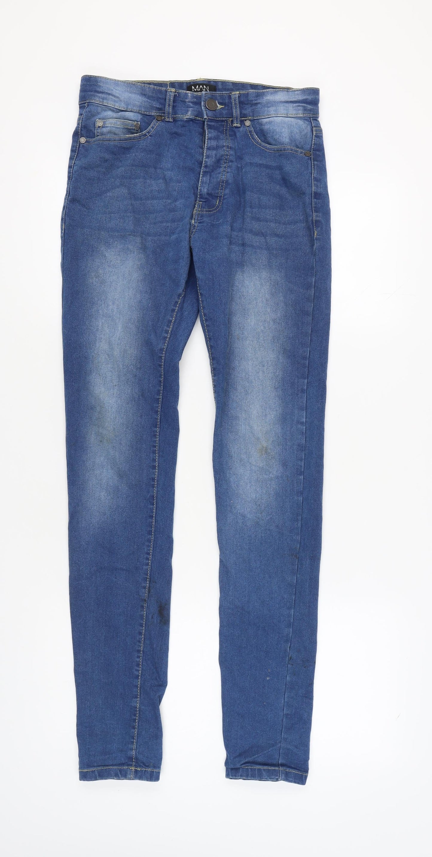 boohooMAN Men's Blue Slim Fit Skinny Jeans Size 30