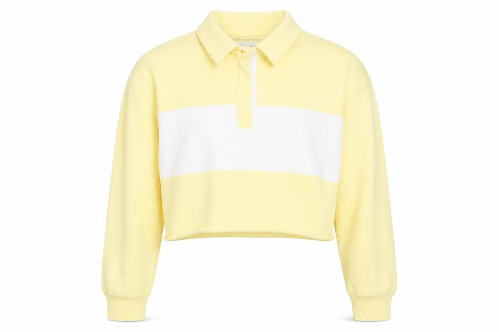 Hollister Women's Yellow Colourblock XS Pullover Sweatshirt