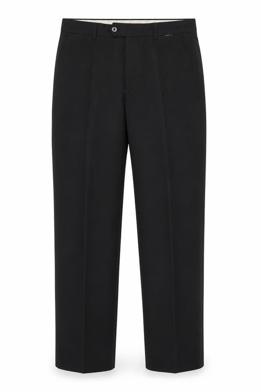 Dimensions Men's Black Trousers, Size 32R, Polyester