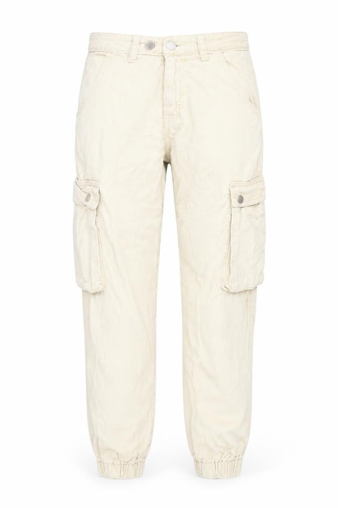 PrettyLittleThing Women's Beige Cargo Trousers Size 6