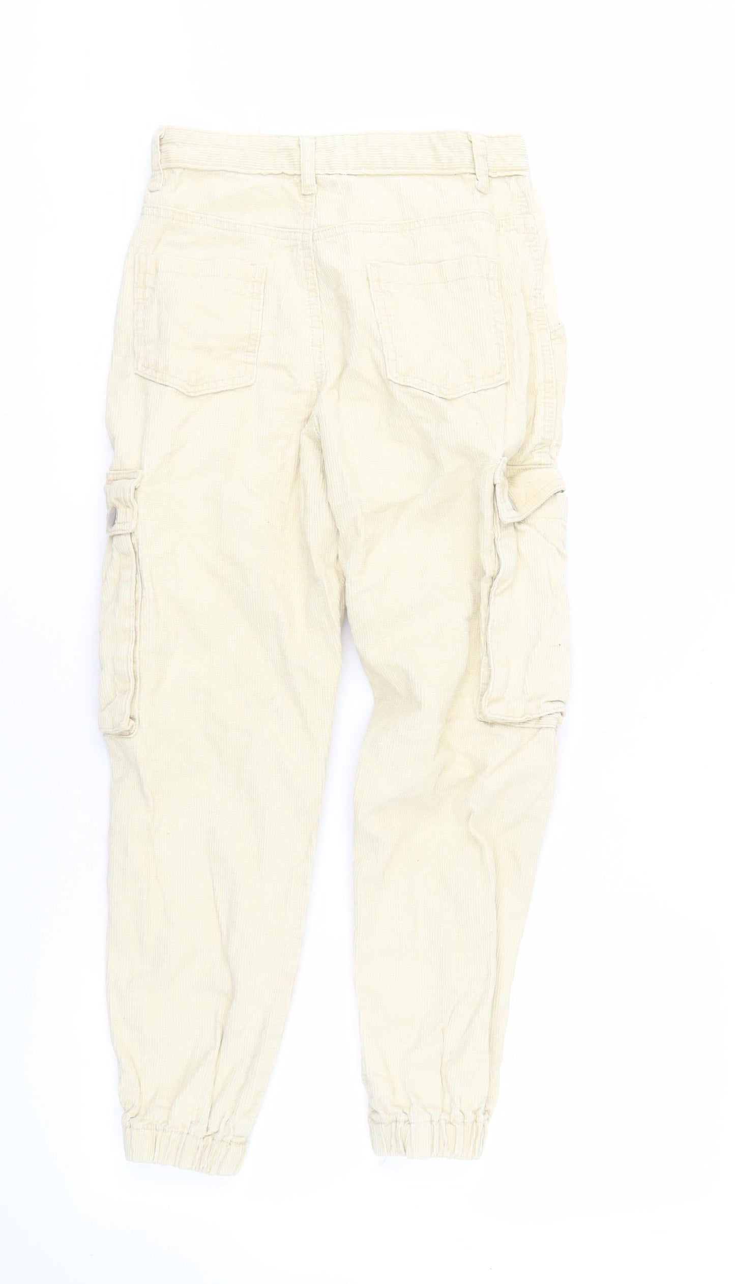 PrettyLittleThing Women's Beige Cargo Trousers Size 6