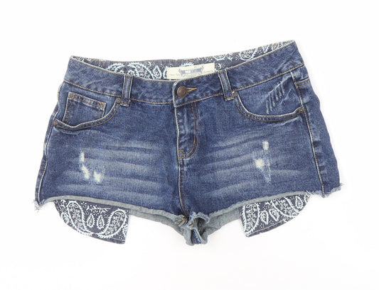Yes Yes Women's Blue Cut-Off Denim Shorts Size 12