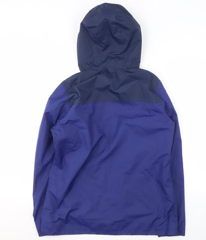 Back view of Decathlon unisex blue windbreaker jacket m