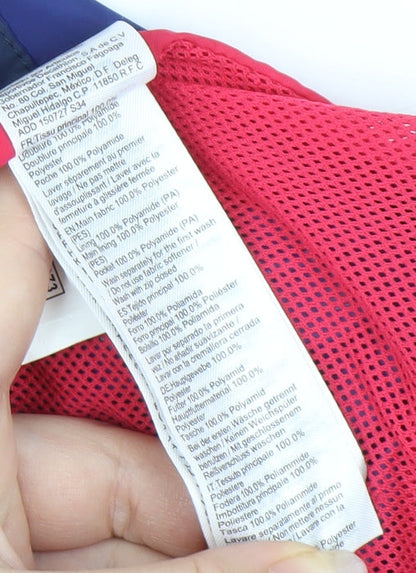 Close-up detail of Decathlon unisex blue windbreaker jacket m