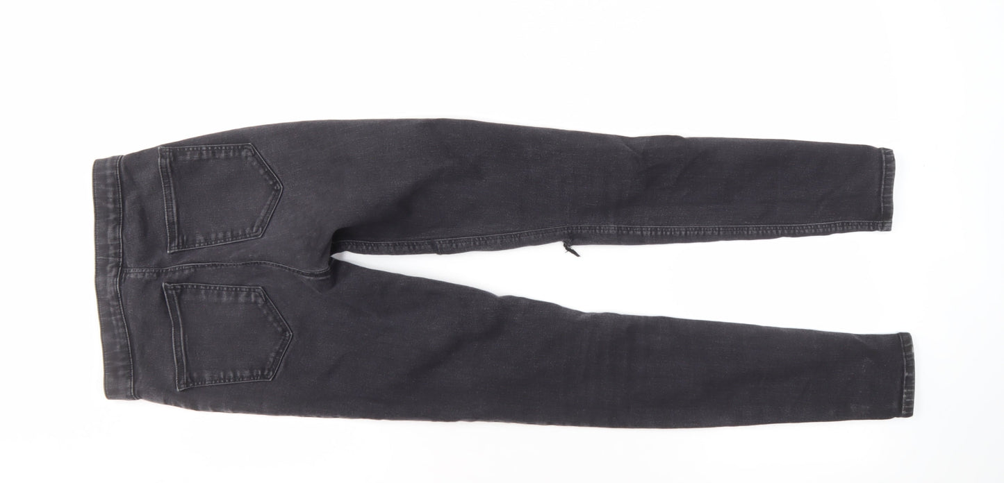 Topshop Women's Black Skinny Distressed Jeans Size 12