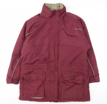 Mens Red Parka Jacket, Size M, Waterproof, Breathable