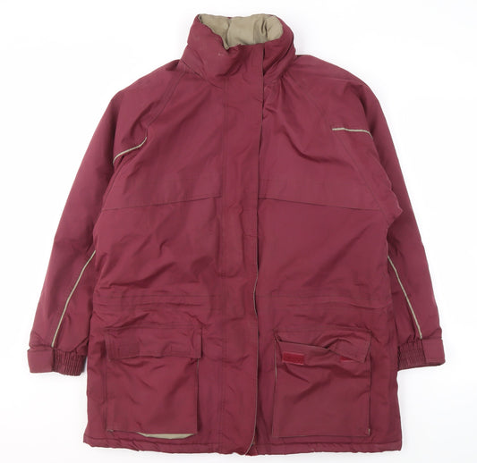 Mens Red Parka Jacket, Size M, Waterproof, Breathable