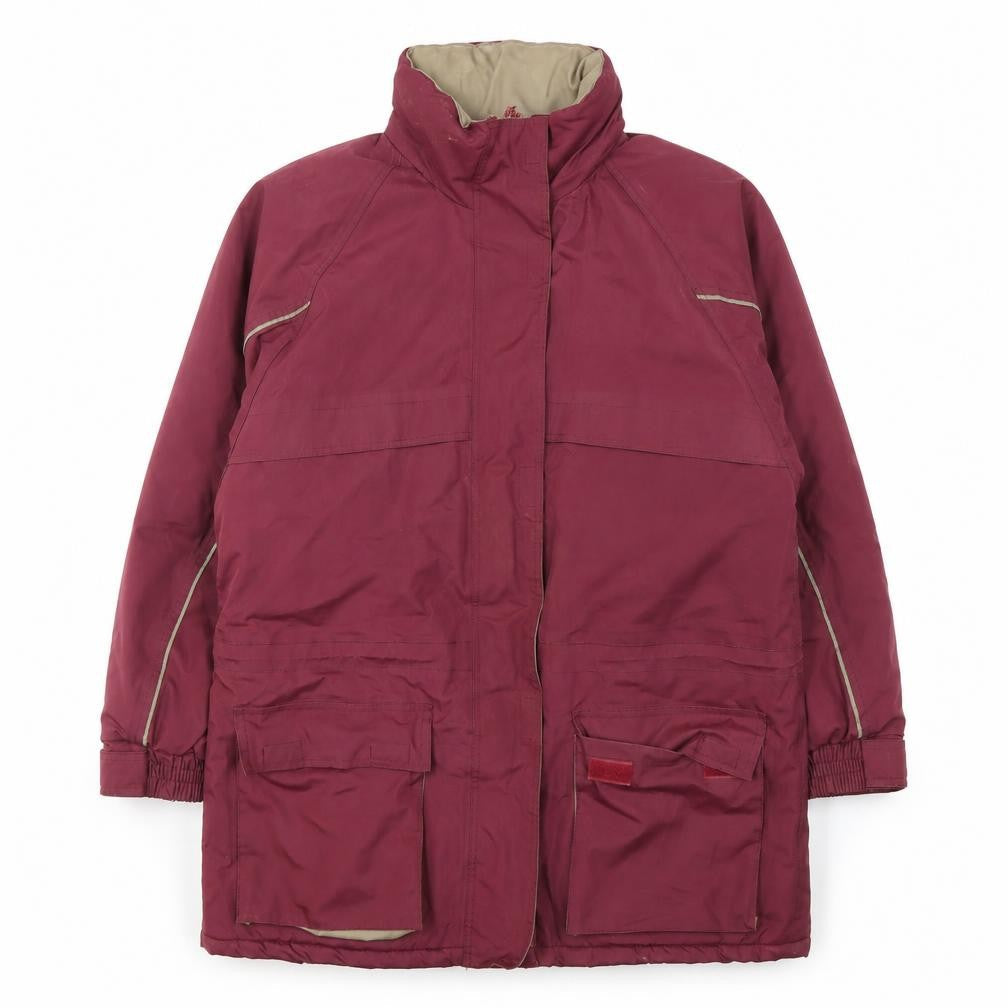 Mens Red Parka Jacket, Size M, Waterproof, Breathable