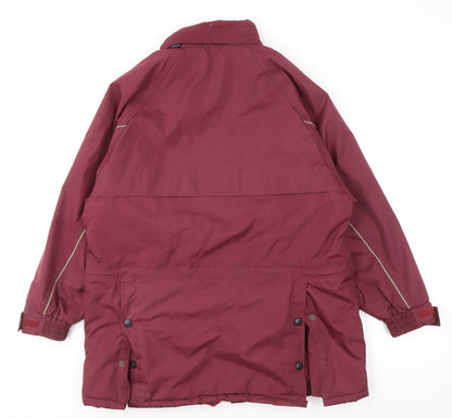 Mens Red Parka Jacket, Size M, Waterproof, Breathable
