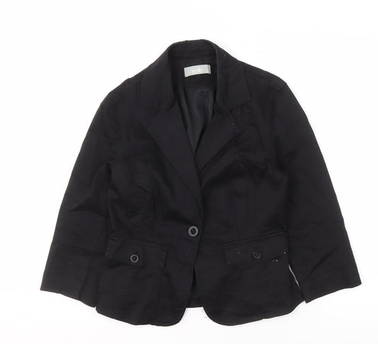 Wallis Black Women's Blazer Size 12 Classic Style