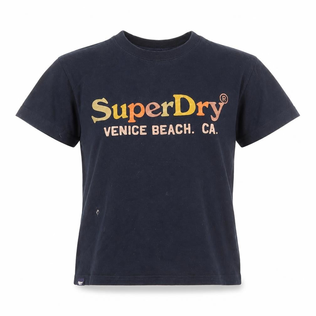 Superdry Unisex Blue T-Shirt, Size 12, Casual Crew Neck