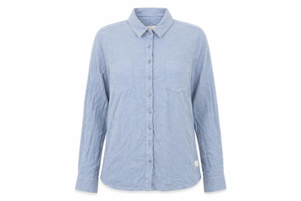 Fat Face Women's Blue Button-Up Shirt Size 6