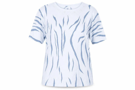 Roman Originals Women's Blue Animal Print T-Shirt M/L