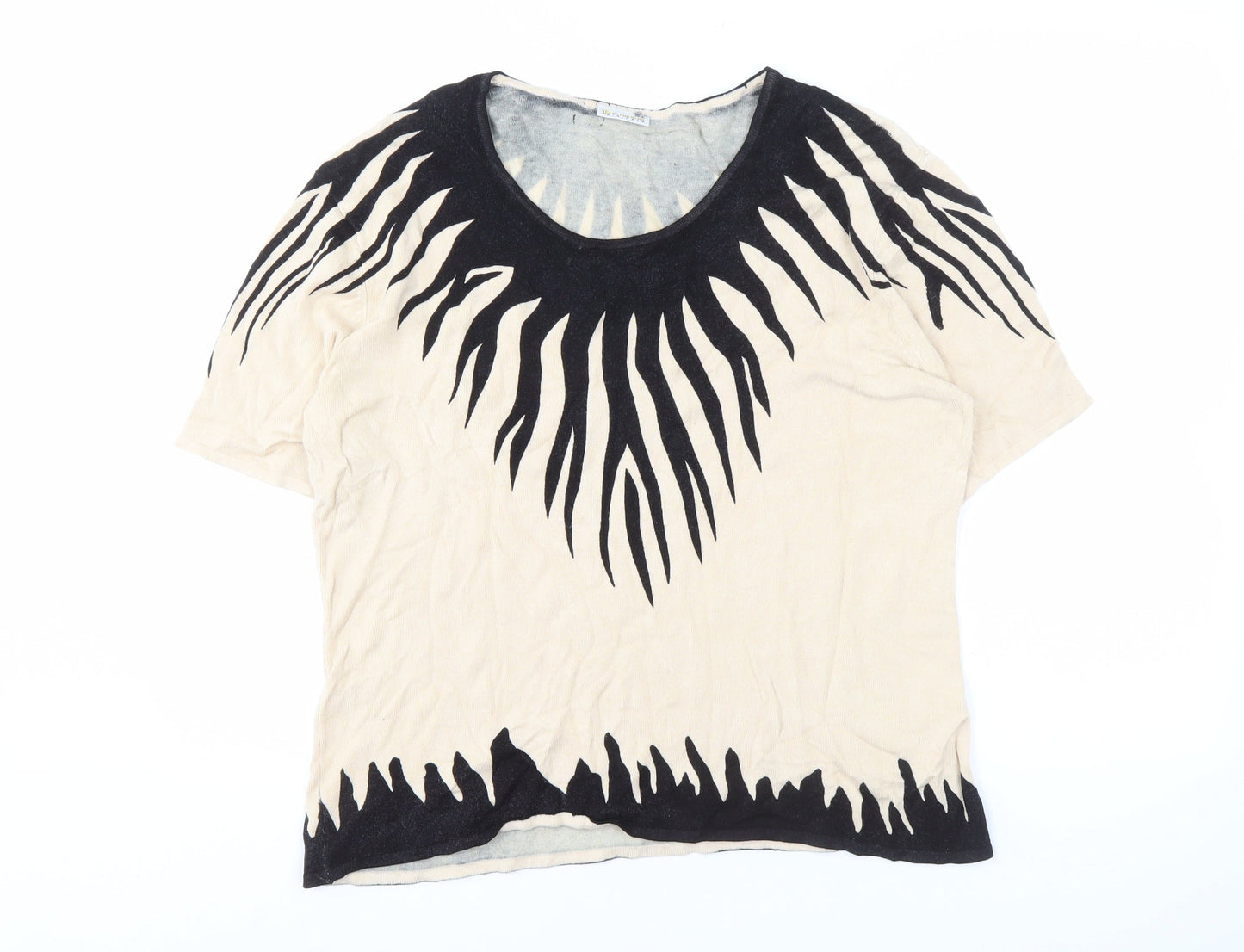 Roman Originals Women's Black Beige Medium Top