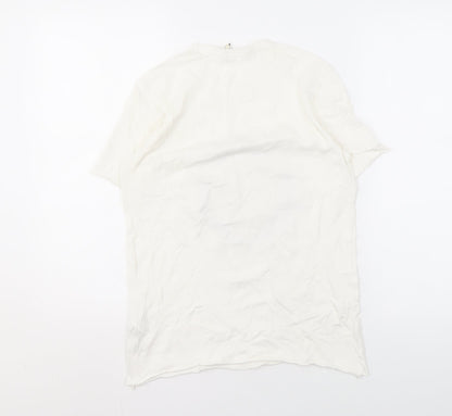 Back view of Only Women's White Animal Print T-Shirt, size S