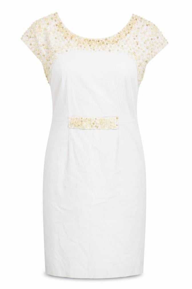 Fenn Wright Manson Women's Beige Shift Dress Size 14