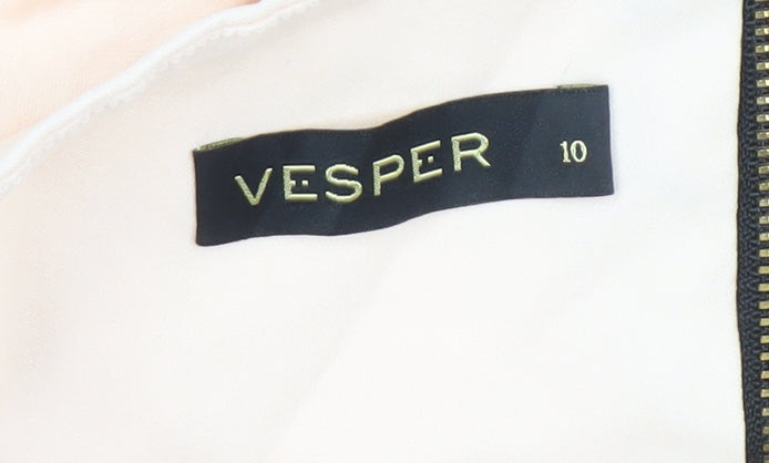 Vesper Women’s Ivory Dress Size 10 Zip Accents