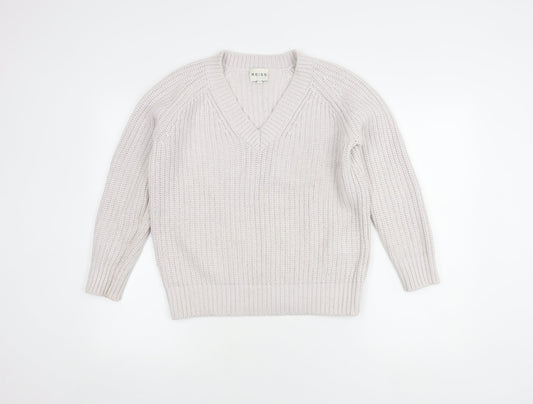 Reiss Women's Ivory V-Neck Pullover Jumper XS